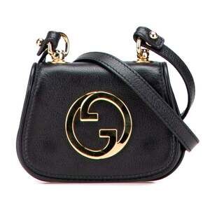 GUCCI Black Leather Shoulder Bag